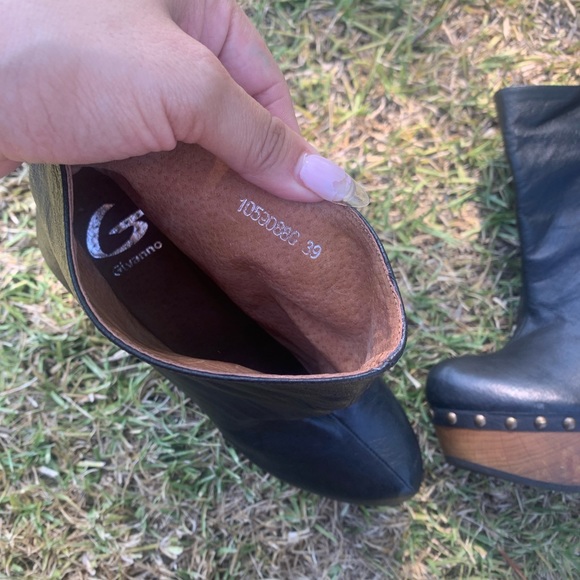 Platform leather with wood shoes - Picture 7 of 11